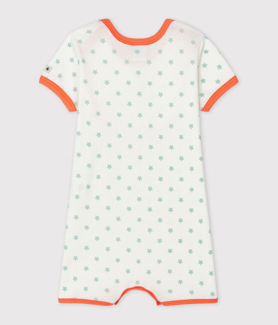 Pelele corto de punto para bebé de niño blanco MARSHMALLOW/verde VERGLAS