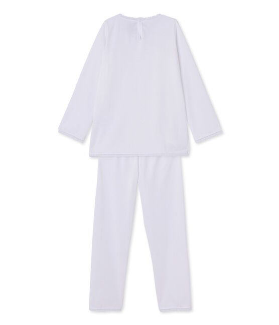 Pijama de lunares para niña blanco ECUME
