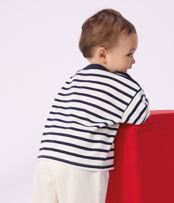 Marinera icónica de algodón para bebé blanco MARSHMALLOW/azul SMOKING