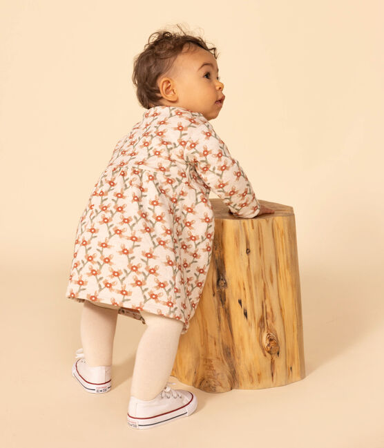Vestido de manga larga de túbico acolchado estampado para bebé blanco AVALANCHE/ MULTICO