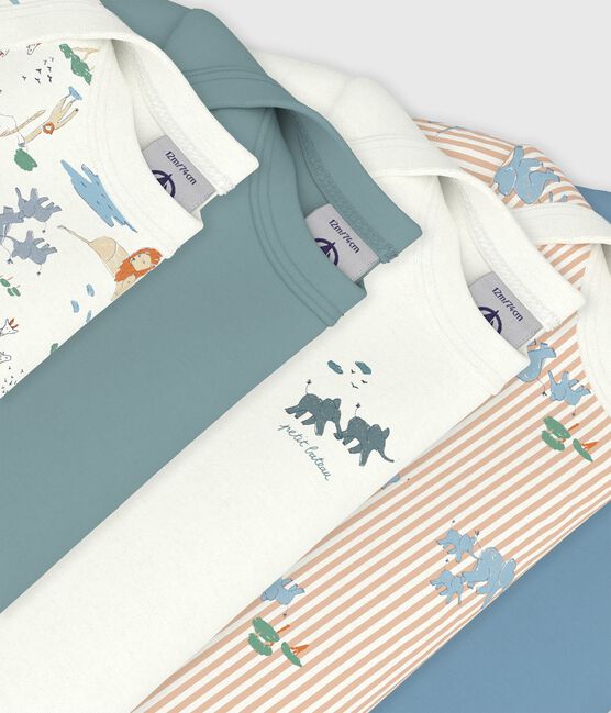Juego de bodies de algodón de manga corta con estampado para bebé variante 1