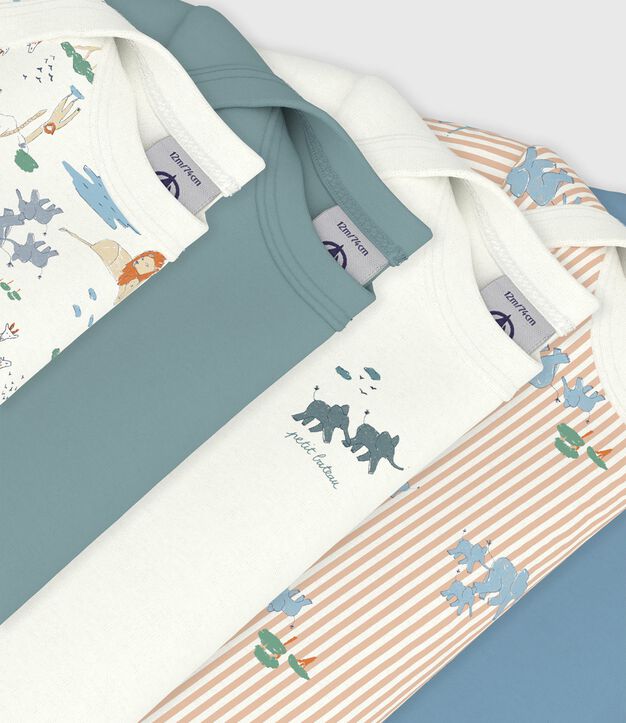 Juego de bodies de algod&oacute;n de manga corta con estampado para beb&eacute; multicolor