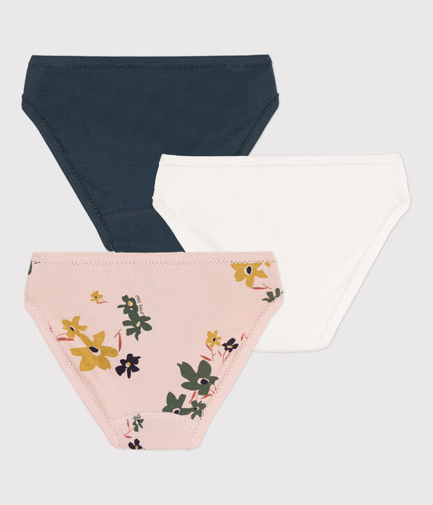 Juego de 3 braguitas de algod&oacute;n con flor para ni&ntilde;a multicolor