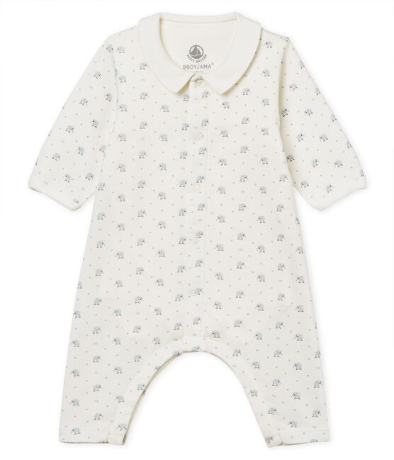 Bodyjama sin pies de punto 1x1 estampado para bebé niño blanco MARSHMALLOW/blanco MULTICO