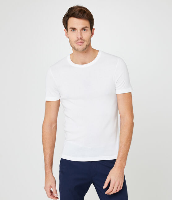 Camiseta manga corta de cuello redondo para hombre blanco ECUME