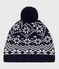 Gorro infantil jacquard de lana azul SOIR/ MARSHMALLOW