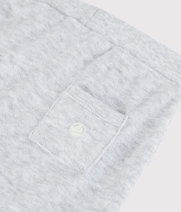 Pantal&oacute;n corto de rizo de esponja de beb&eacute; ni&ntilde;o gris