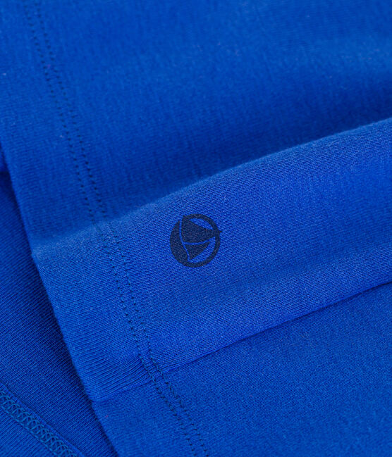 Vestido de algodón de manga corta para niña azul CALVIN