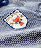 Camiseta de lana y algodón de bebé. azul MEDIEVAL/blanco MARSHMALLOW