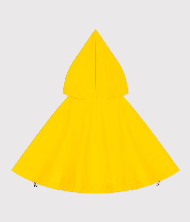 Capa de lluvia para beb&eacute; de algod&oacute;n y punto revestido amarillo