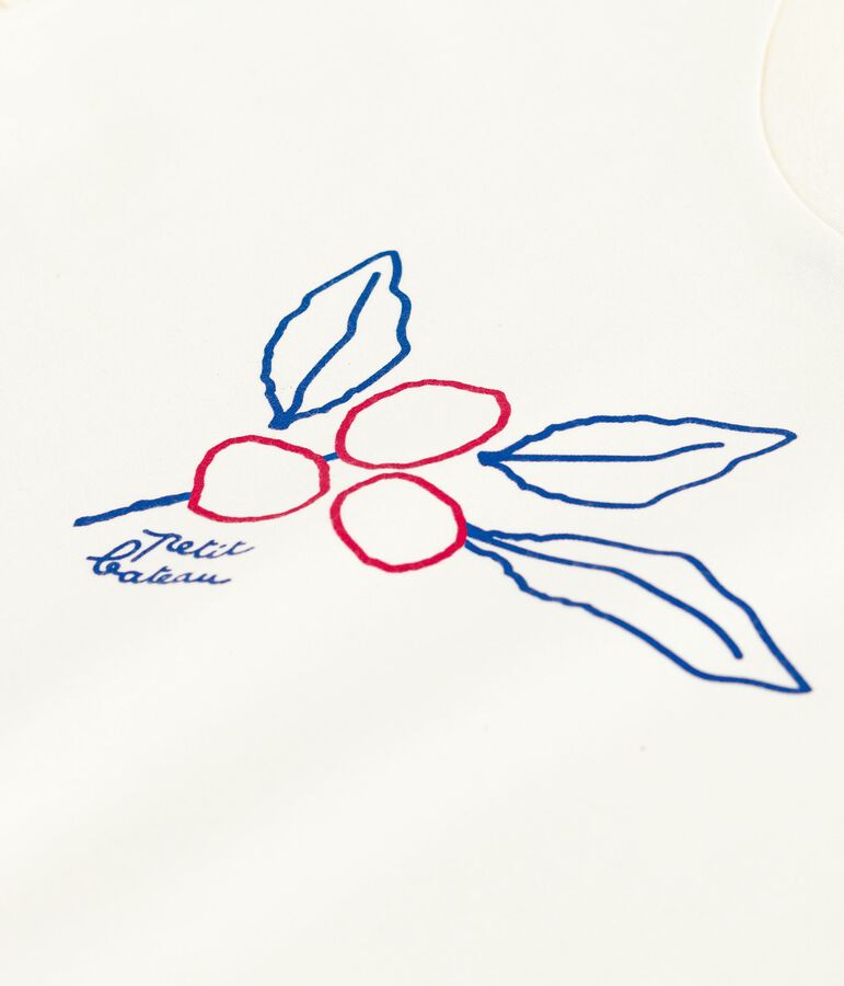 Camiseta infantil estampada de manga corta crudo