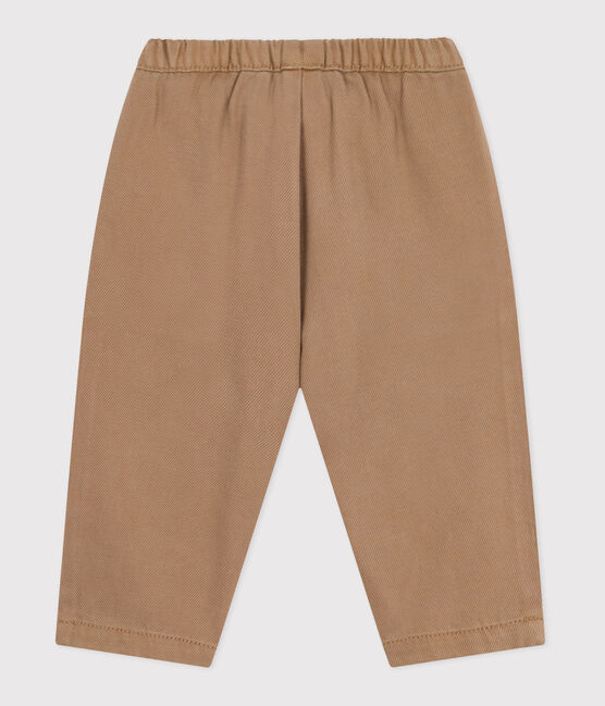 Pantalón cargo liso de algodón con insignia para bebé beige ROCHE CLAIR