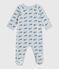 Pijama infantil de terciopelo con cremallera y estampado de ballenas para bebé CO2/ ADRIATIC