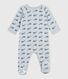 Pijama infantil de terciopelo con cremallera y estampado de ballenas para bebé