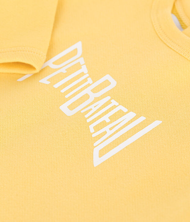 Sudadera de beb&eacute; de algod&oacute;n liso amarillo