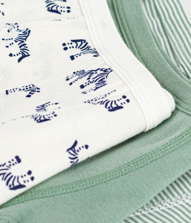 Juego de b&oacute;xeres infantiles de algod&oacute;n con ribete en la cintura y estampado de cebras multicolor