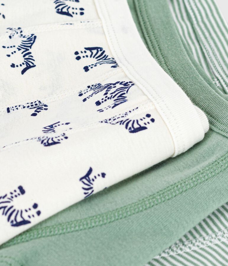 Juego de b&oacute;xeres infantiles de algod&oacute;n con ribete en la cintura y estampado de cebras multicolor