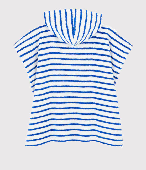 Poncho de playa con capucha de bebé azul SURF
