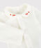 Body con cuello bordado de bebé de algodón biológico blanco MARSHMALLOW