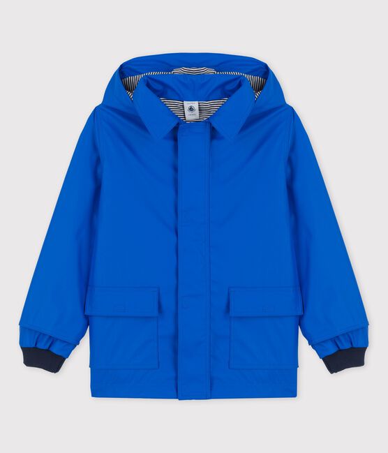 CHUBASQUERO ICÓNICO RECICLADO DE NIÑA/NIÑO azul DELFT