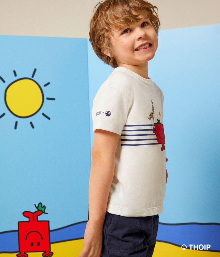 Camiseta infantil Monsieur Madame de algod&oacute;n blanco