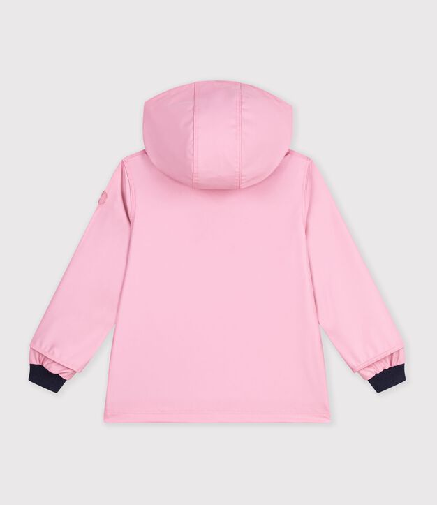 Chubasquero ic&oacute;nico liso infantil rosa