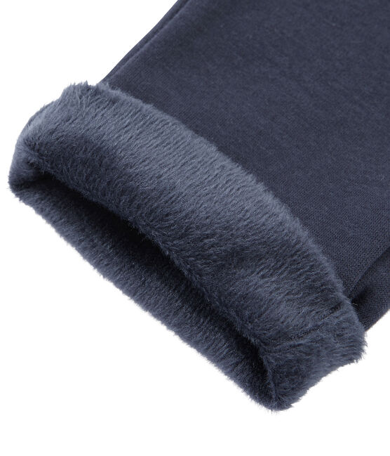 Pantalón de muletón cálido para niño azul SMOKING