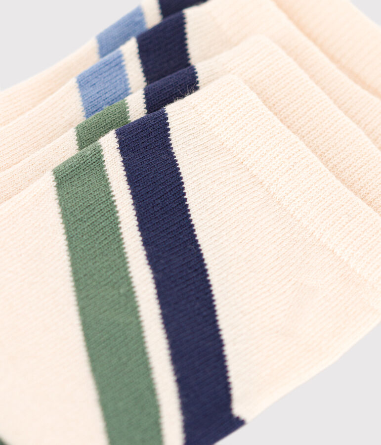 2 pares de calcetines infantiles de algod&oacute;n a rayas multicolor