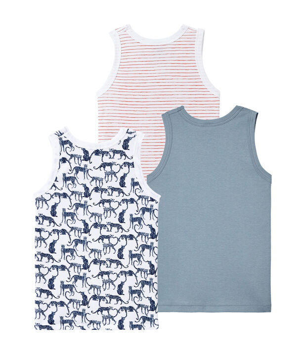 Lote de 3 camisetas sin mangas para ni&ntilde;o blanco