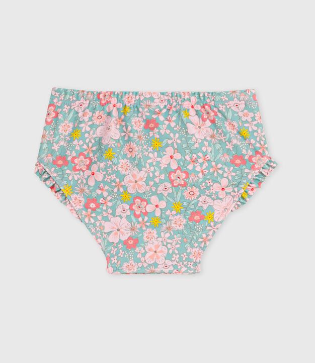 Braguita de ba&ntilde;o con volantes y estampado de flores para beb&eacute; azul/multicolor