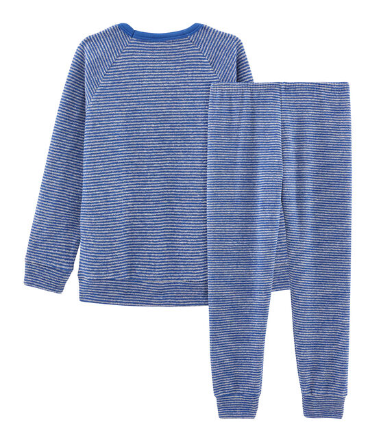 Pijama de rizo picado para niño muy cálido azul MAJOR/gris SUBWAY