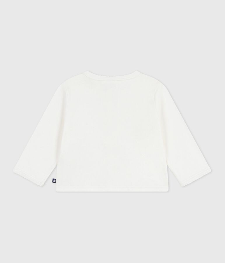C&aacute;rdigan de algod&oacute;n liso para beb&eacute; blanco