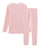Pijama de corte muy ajustado de punto para niña rosa CHARME/blanco MARSHMALLOW