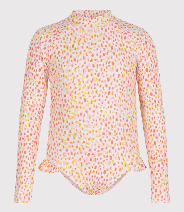 Ba&ntilde;ador infantil de manga larga con estampado blanco/multicolor