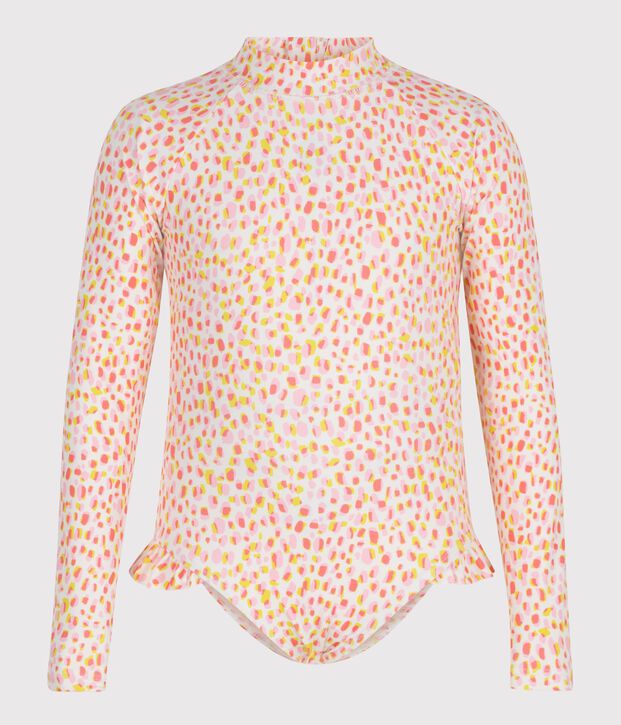 Ba&ntilde;ador infantil de manga larga con estampado blanco/multicolor