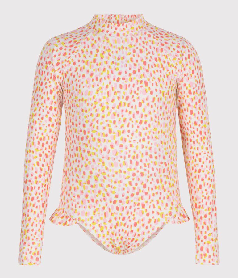 Ba&ntilde;ador infantil de manga larga con estampado blanco/multicolor