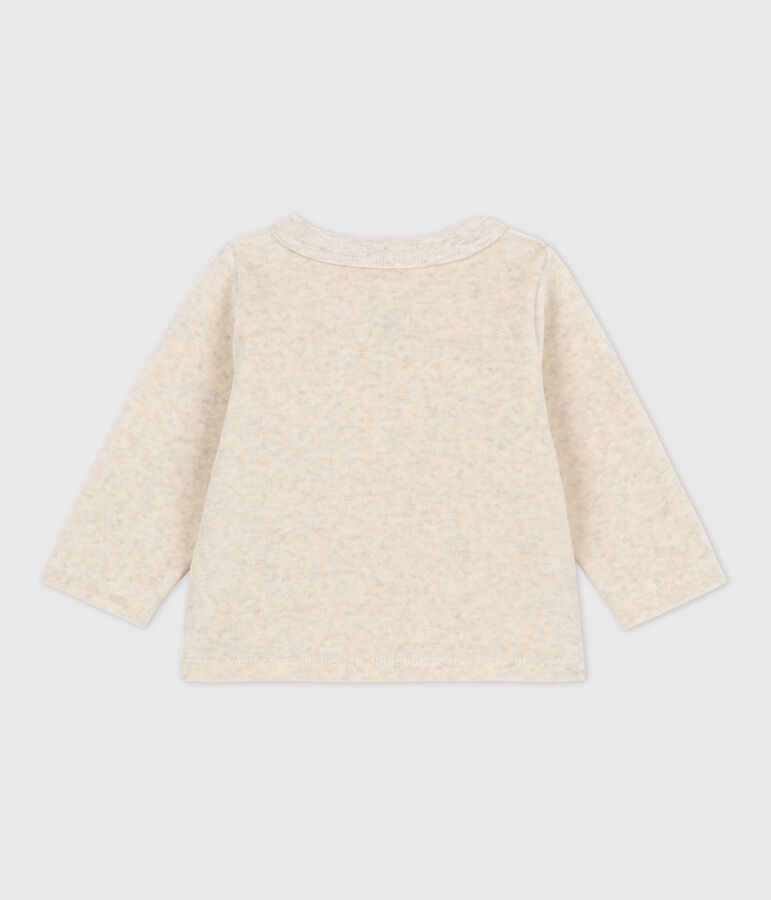 C&aacute;rdigan de terciopelo de algod&oacute;n para beb&eacute; beige