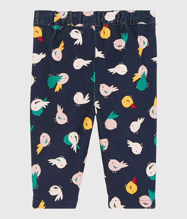Pantal&oacute;n de terciopelo de beb&eacute;. azul/multicolor