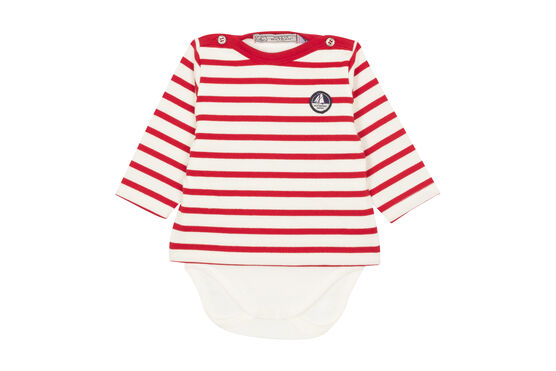 Body marinero icónico para bebé niño blanco MARSHMALLOW/rojo TERKUIT