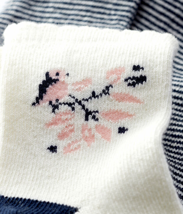 Lote de 2 pares de calcetines con estampado de beb&eacute; ni&ntilde;a multicolor
