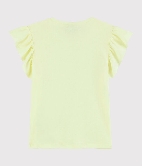 Camiseta de manga corta de algodón de niña amarillo CITRONEL