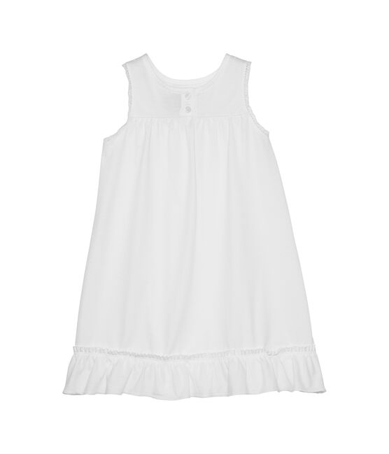 Camisón niña de lunares y acabados en encaje blanco ECUME