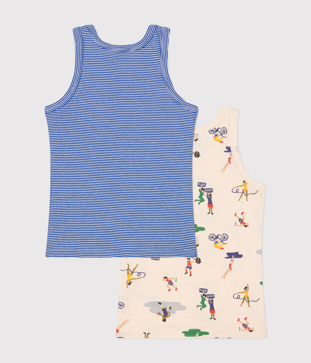Juego de 2 camisetas de tirantes infantiles de algod&oacute;n multicolor