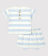 Conjunto de 2 piezas a rayas de jersey de bebé