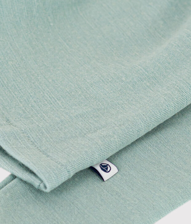 Camiseta de lana y algod&oacute;n de manga larga para ni&ntilde;o/ni&ntilde;a verde