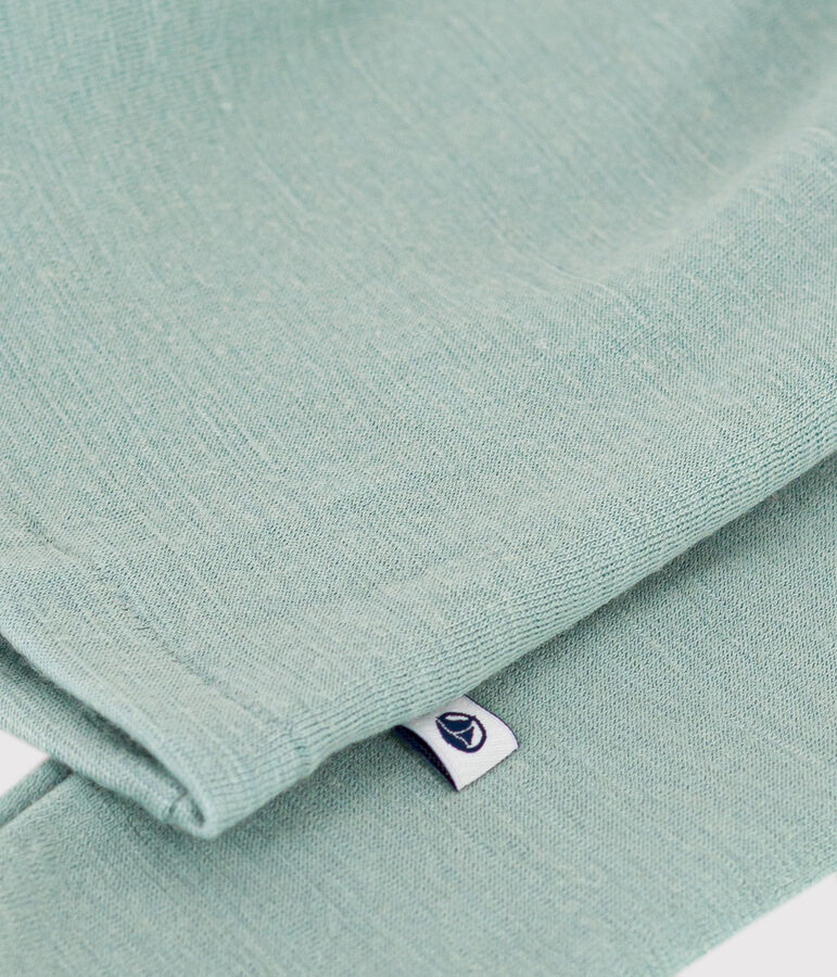 Camiseta de lana y algod&oacute;n de manga larga para ni&ntilde;o/ni&ntilde;a verde