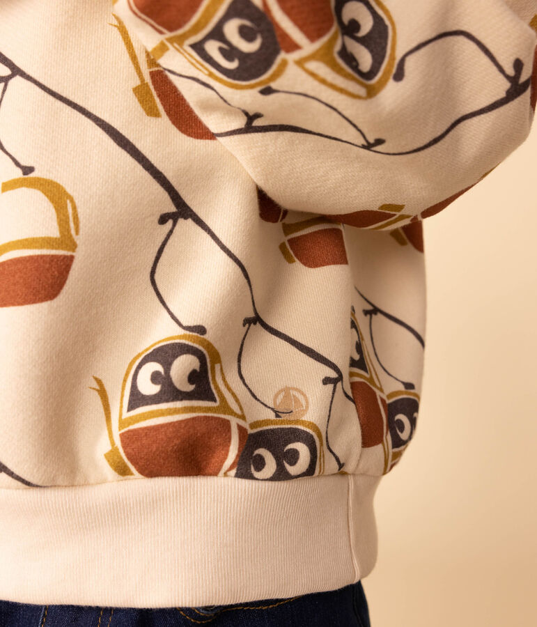 Sudadera estampada de mulet&oacute;n de ni&ntilde;a/ni&ntilde;o crudo/gris