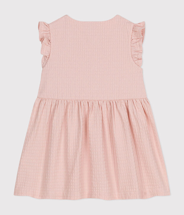 Vestido sin mangas de algod&oacute;n fa&ccedil;onn&eacute; para beb&eacute; rosa