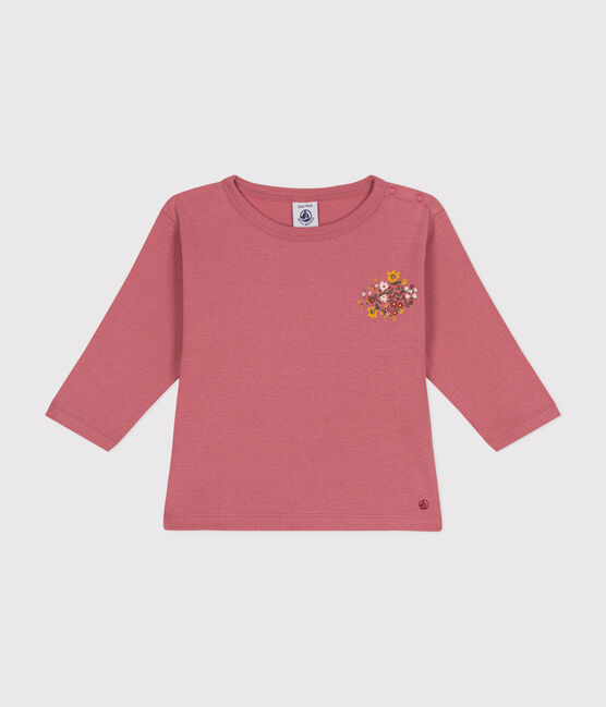 Camiseta de algodón de manga larga para bebé rosa ROSEWOOD