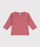Camiseta de algodón de manga larga para bebé rosa ROSEWOOD